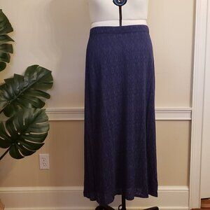 Chico's Blue Maxi Skirt, Ikat-Pattern, Size 3/XL